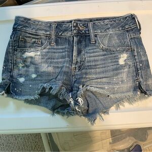 Abercrombie & Fitch Blue Distressed Jean Shorts